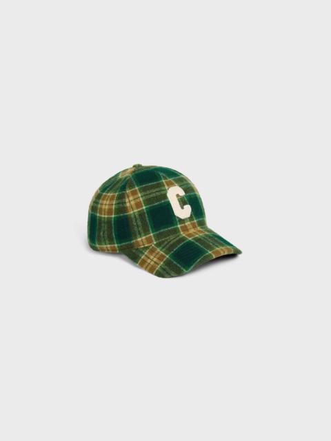 INITIAL SNAPBACK CAP IN CHECKED WOOL