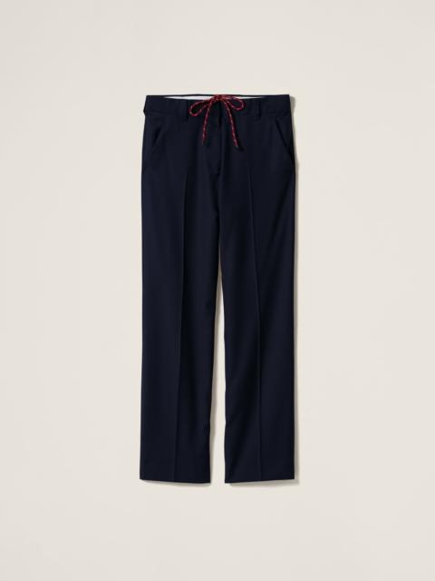 パンツ Miu Miu Pinstriped Wool Trousers With Elastic Waistband Pinstripe herringbone wool trousers | Miu Miu | OTTODISANPIETRO