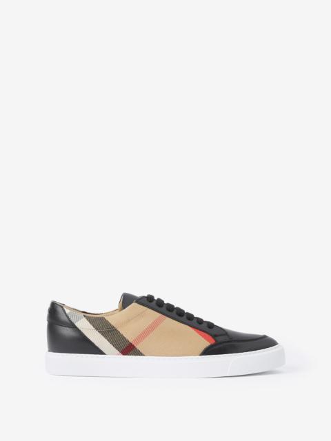 Burberry House Check and Leather Sneakers