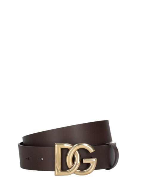 3.5cm Logo leather belt