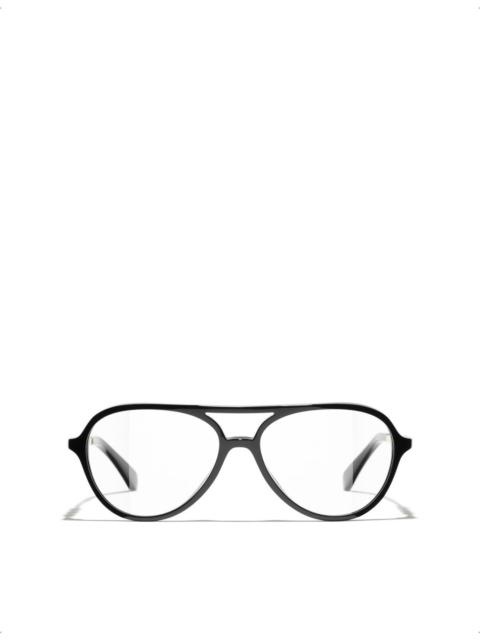 CHANEL CH3504 Pilot-Frame Metal Optical Glasses