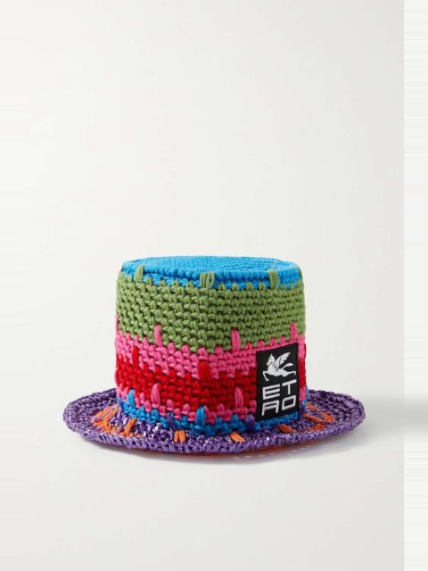 Etro Appliquéd crocheted cotton-blend bucket hat