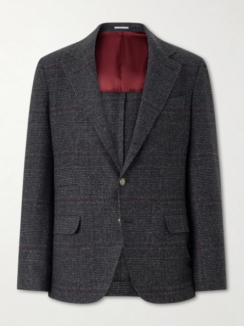 Brunello Cucinelli Checked Silk, Wool and Cashmere-Blend Suit Jacket