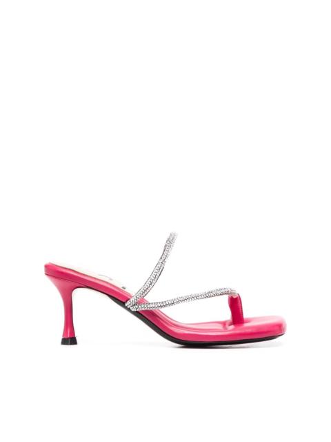 N°21 crystal-embellished strap mules