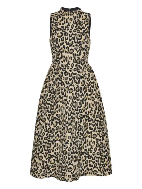ROTATE jacquard midi dress