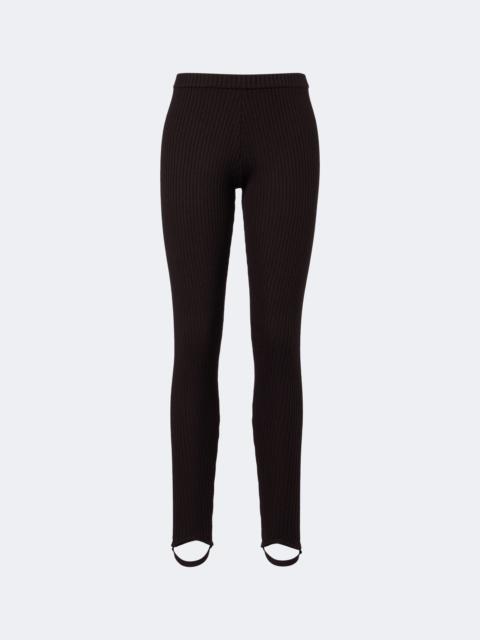 The Frankie Shop Piuma ribbed-knit wool stirrup leggings