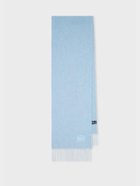 Paul Smith Light Blue Tonal Embroidered Logo Cashmere Scarf