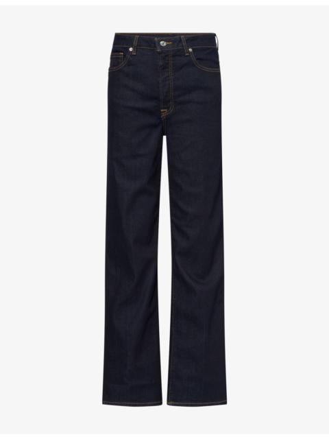 GOOD AMERICAN Good True Straight-Leg Stretch-Denim Jeans