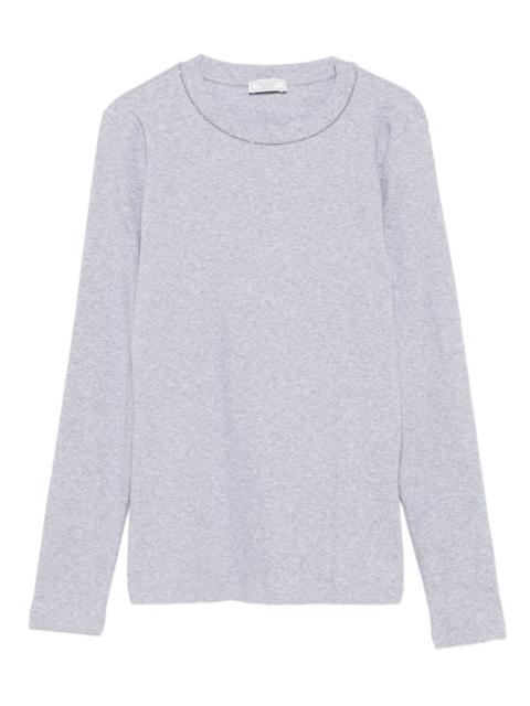 PESERICO embellished-neck long-sleeve top