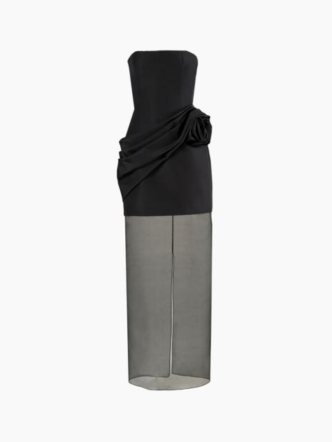 CAROLINA HERRERA Strapless Gown with Sheer Organza Skirt