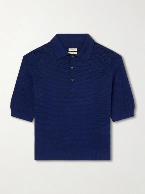 DE BONNE FACTURE Honeycomb-Knit Cotton Polo Shirt