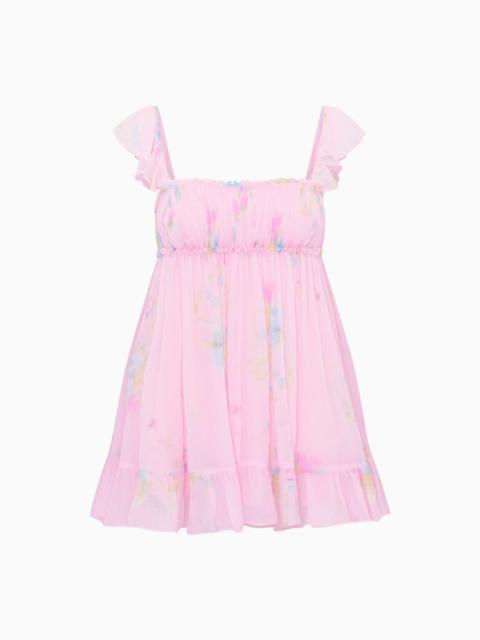 LoveShackFancy Zanira Floral Chiffon Mini Dress