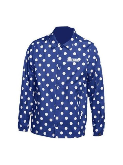 Nike Nike Windproof Breathable polka dots Printing Long Sleeves Jacket Blue CQ8924-480