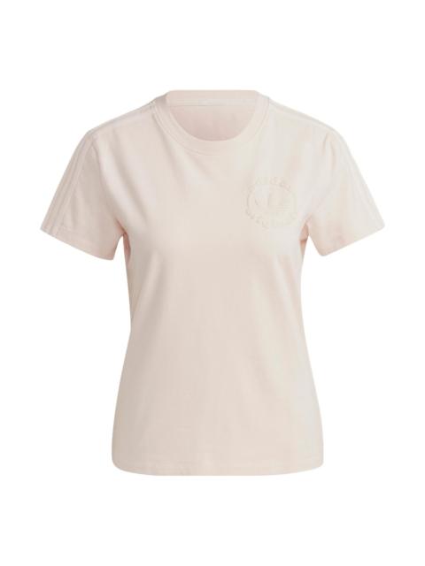 adidas (WMNS) adidas originals Graphic Logo T-Shirt 'Milk Tea' IC6046