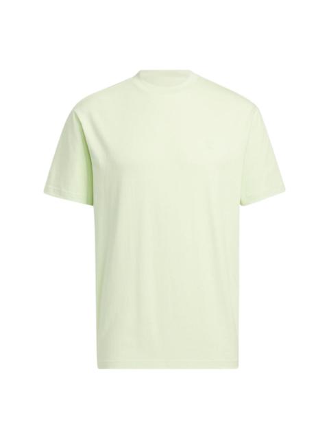 adidas neo Solid Color Round Neck Sports Short Sleeve Light Green T-Shirt HS6816