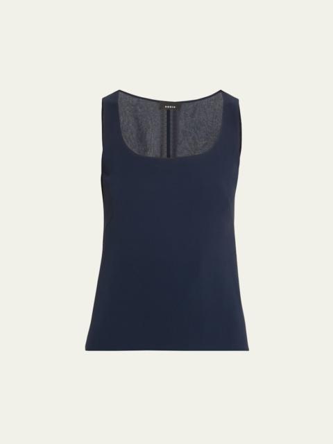 AKRIS Scoop-Neck Silk Georgette Tank Top