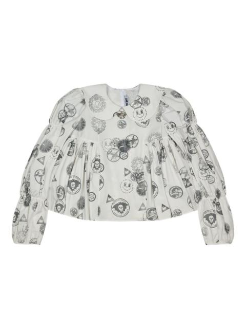 Chopova Lowena Willa collared printed blouse