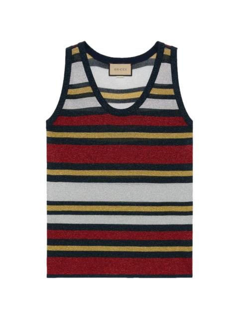 GUCCI striped fine-knit top