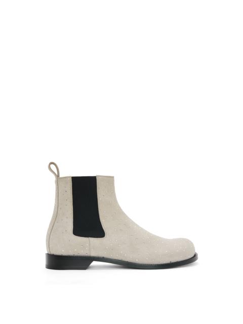 Loewe Campo Chelsea boot in suede calfskin and allover rhinestones