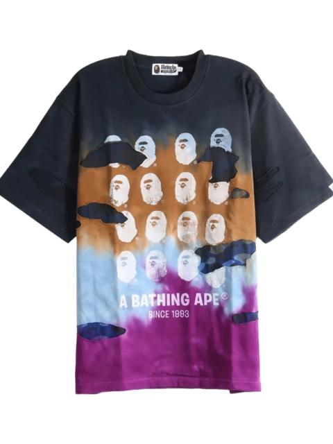 A BATHING APE® Color Camo Tie Dye Destroyed Multi Logo Relaxed Fit Tee "Black / Multicolor" 1M30109321 BLK