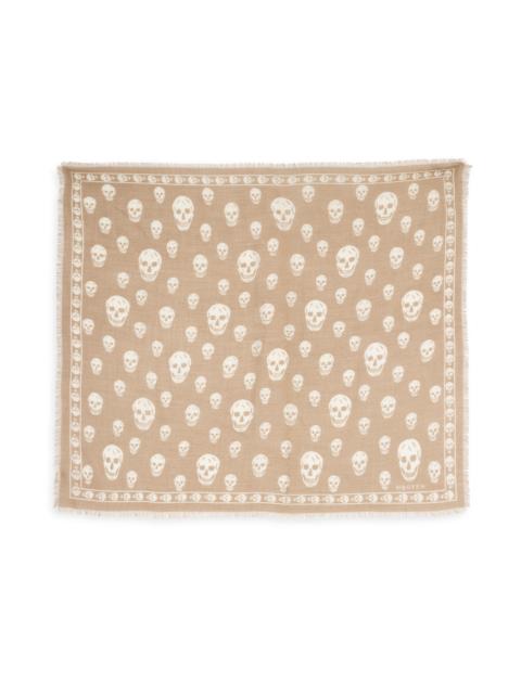 Alexander McQueen Women's Skull Wool Scarf - Beige Ivory
