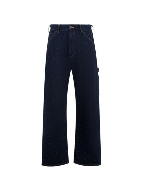 NEEDLES star-pattern painter jeans