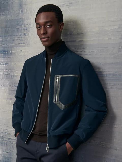 Hermès Rib-trim jacket with leather details