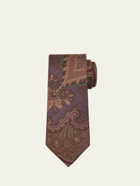 Men's Antique Paisley Cashmere-Silk Tie