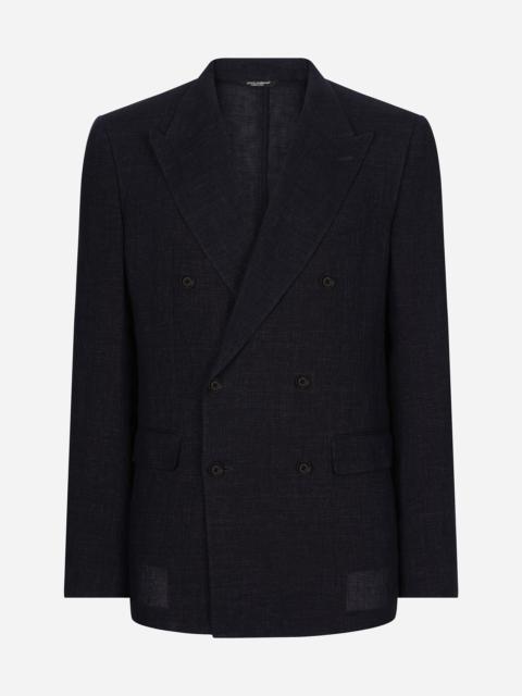 Dolce & Gabbana Double-breasted pinstripe linen Sicilia-fit jacket