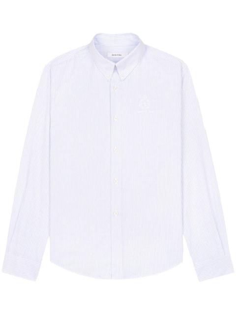 Sporty & Rich crown-logo striped Oxford shirt