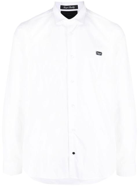 PHILIPP PLEIN 고딕 배너 긴 소매 셔츠