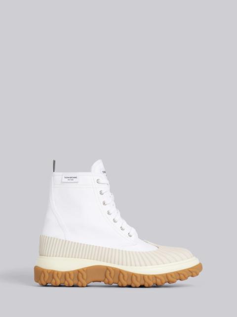 Thom Browne White Canvas 3-piece Molded Rubber Sole Chelsea Duck Boot