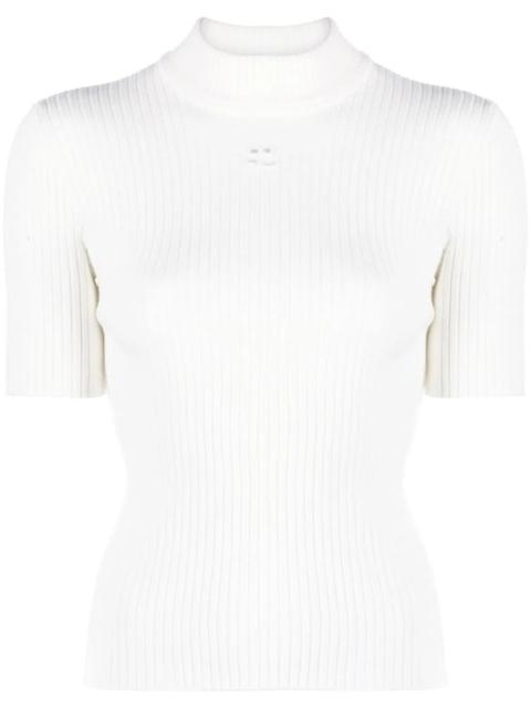 courrèges REEDITION SHORT SLEEVE RIBBED KNIT TOP