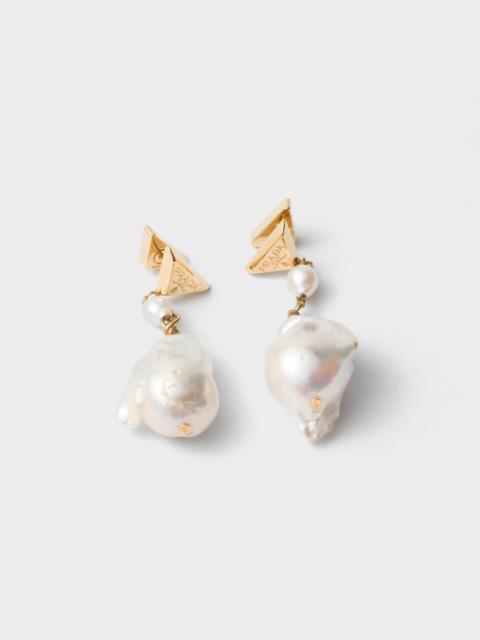 Prada Metal earrings with pearls