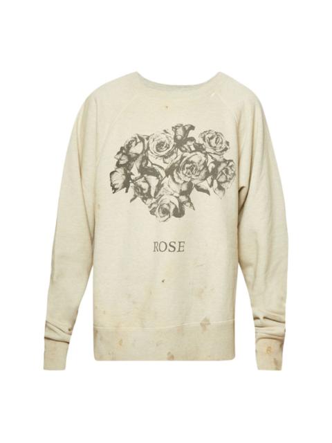 Rose-print crew-neck sweatshirt