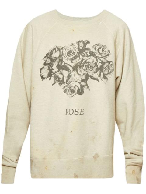 Rose-print crew-neck sweatshirt