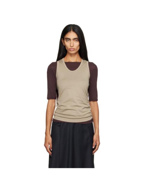 ssstein Khaki Suvin Cotton Tank Top