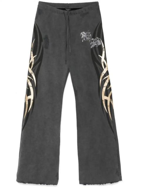 BALENCIAGA rhinestone-logo track pants