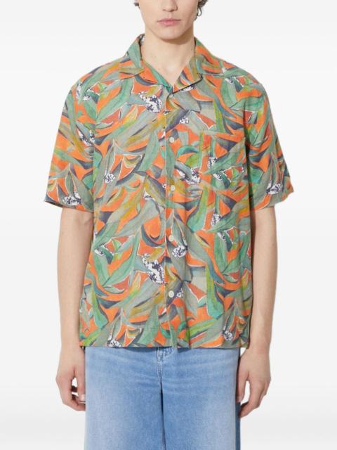 Corridor leaf-print short-sleeve shirt