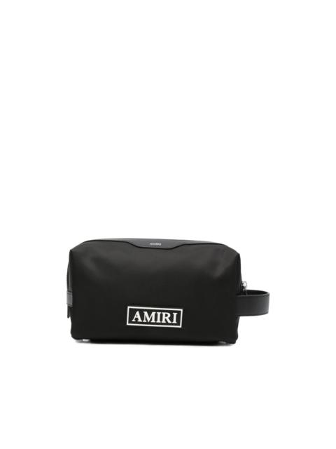 AMIRI logo-patch wash bag