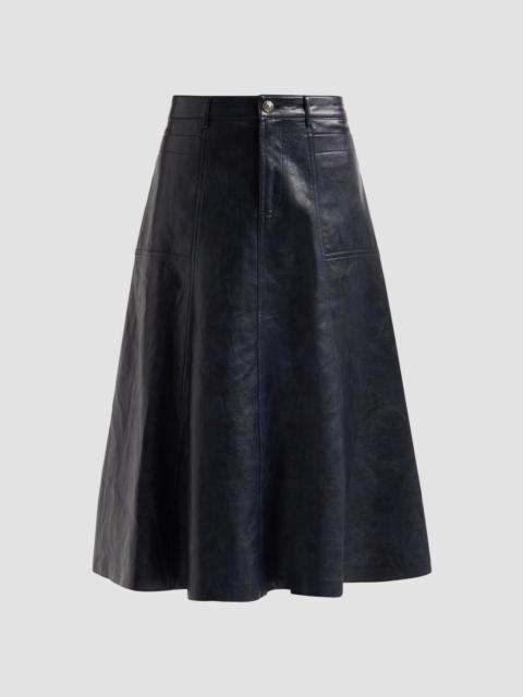 KOBI HALPERIN Women's Ellen Faux-Leather Midi Skirt - Navy