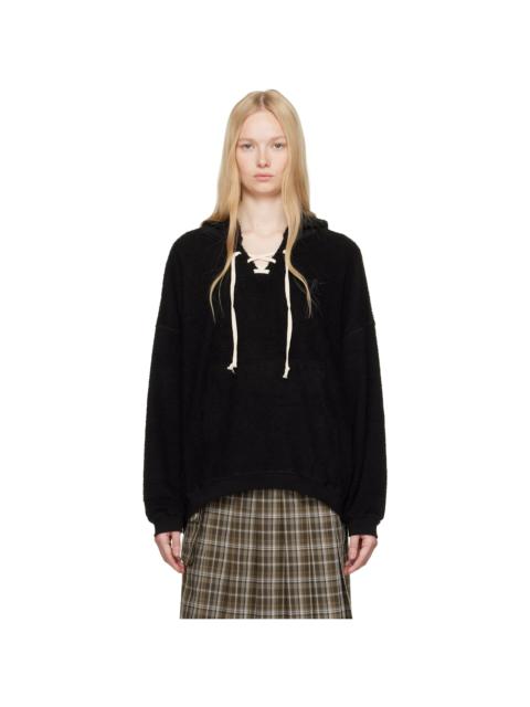 OPEN YY Black Terry Lace-Up Hoodie