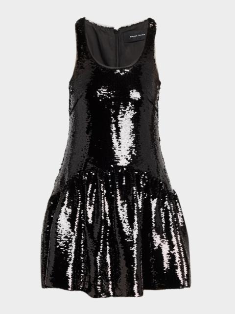Simone Rocha Sequined Sleeveless Mini Peplum Dress