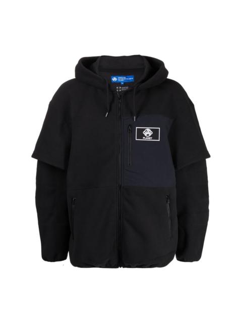 ANREALAGE logo patch zip-up hoodie
