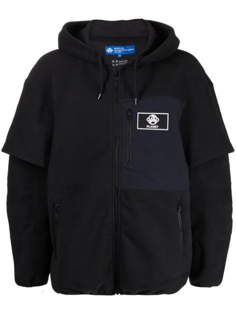 ANREALAGE logo patch zip-up hoodie