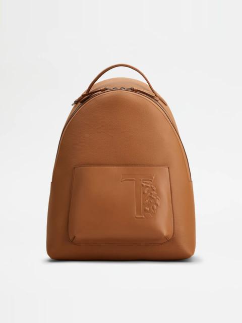 Tod's BACKPACK IN LEATHER MEDIUM - BROWN
