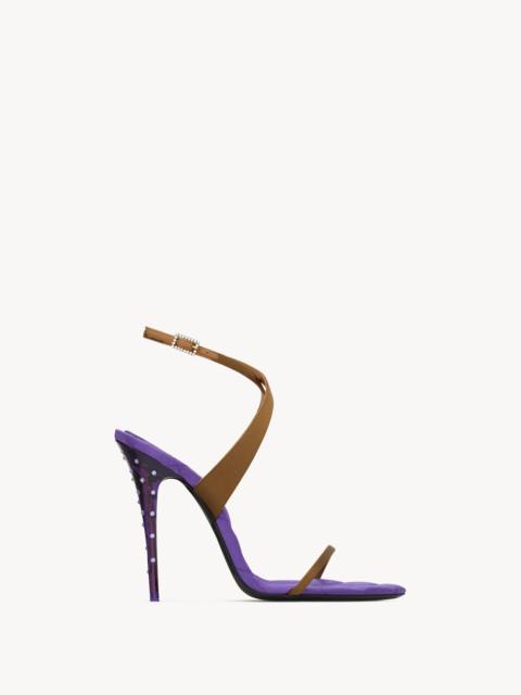 SAINT LAURENT IVRESSE SANDALS IN SATIN CREPE AND CRYSTALS
