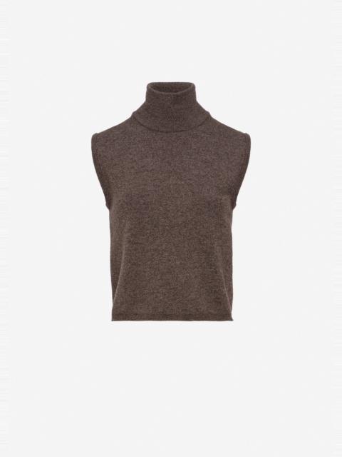 MAGDA BUTRYM Sleeveless wool turtleneck top in brown