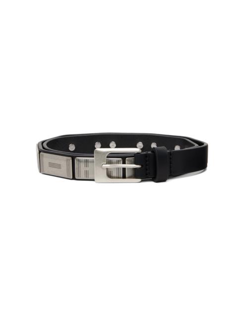 Lemaire Black & Silver Buffalo Studs 20 Belt