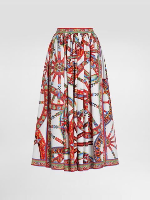 Dolce & Gabbana Carretto-print poplin long skirt